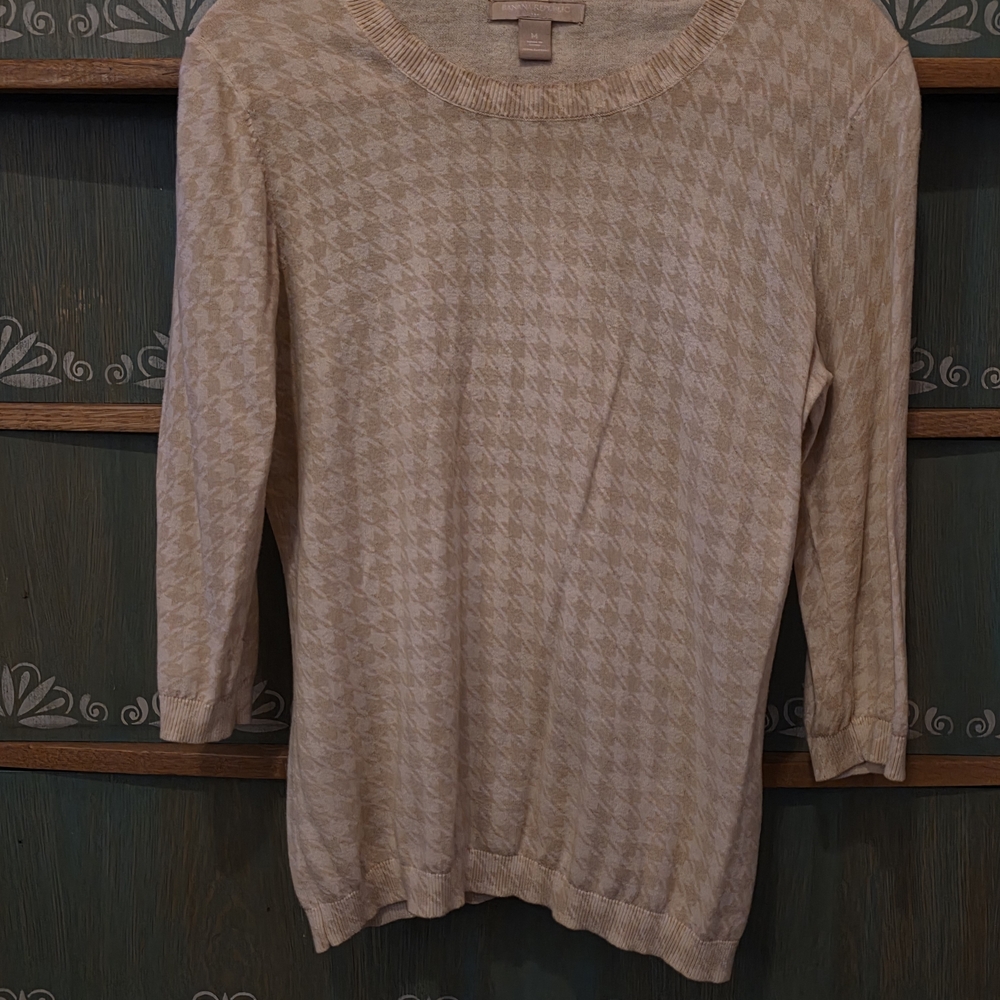 Banana Republic Cream Houndstooth Sweatshirt